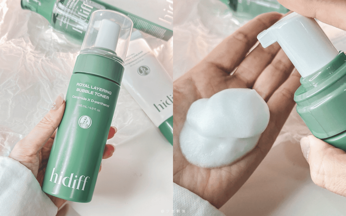 韓式養膚推薦！Hidiff 綠珍珠系列開箱 綠珍珠潤肌泡泡化妝水、綠珍珠 D-泛醇 3% 高濃縮水精華、綠珍珠酪梨修護乳霜實測分享